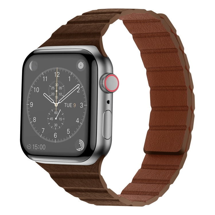 Forte cinturino in pelle magnetica per Apple Watch Series, 7 41mm / 6&SE&5&4 40mm / 3&2&1 38mm, 7 45mm / 6&SE&5&4 44mm / 3&2&1 42mm