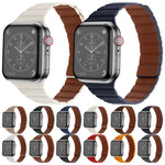 Forte cinturino in pelle magnetica per Apple Watch Series, 7 41mm / 6&SE&5&4 40mm / 3&2&1 38mm, 7 45mm / 6&SE&5&4 44mm / 3&2&1 42mm