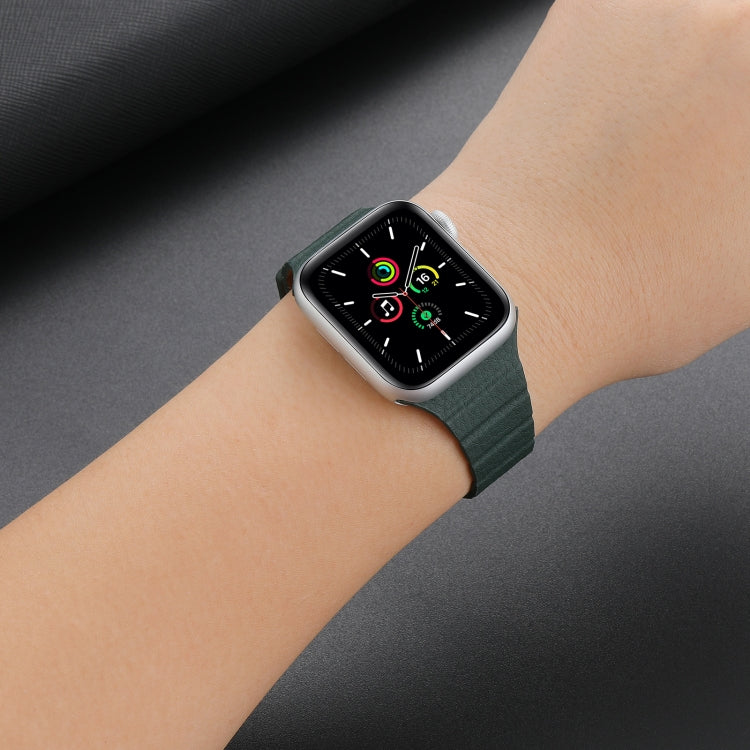 Forte cinturino in pelle magnetica per Apple Watch Series, 7 41mm / 6&SE&5&4 40mm / 3&2&1 38mm, 7 45mm / 6&SE&5&4 44mm / 3&2&1 42mm