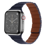 Forte cinturino in pelle magnetica per Apple Watch Series, 7 41mm / 6&SE&5&4 40mm / 3&2&1 38mm, 7 45mm / 6&SE&5&4 44mm / 3&2&1 42mm