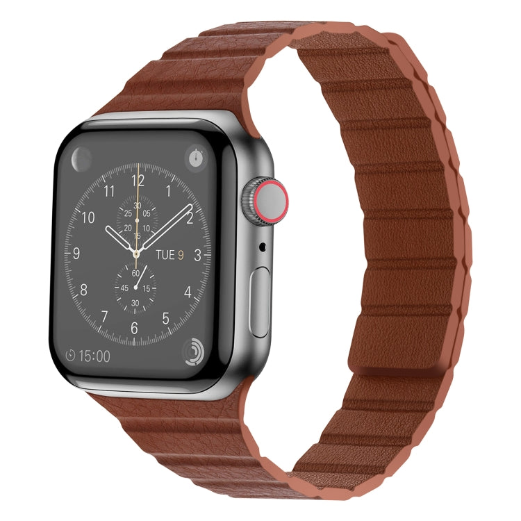 Forte cinturino in pelle magnetica per Apple Watch Series, 7 41mm / 6&SE&5&4 40mm / 3&2&1 38mm, 7 45mm / 6&SE&5&4 44mm / 3&2&1 42mm