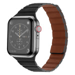 Forte cinturino in pelle magnetica per Apple Watch Series, 7 41mm / 6&SE&5&4 40mm / 3&2&1 38mm, 7 45mm / 6&SE&5&4 44mm / 3&2&1 42mm
