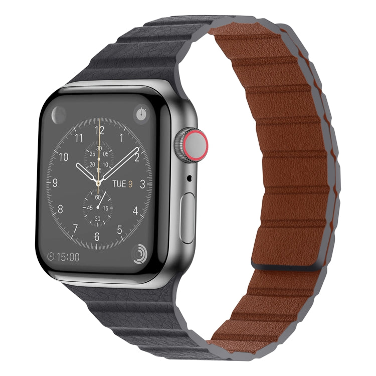 Forte cinturino in pelle magnetica per Apple Watch Series, 7 41mm / 6&SE&5&4 40mm / 3&2&1 38mm, 7 45mm / 6&SE&5&4 44mm / 3&2&1 42mm