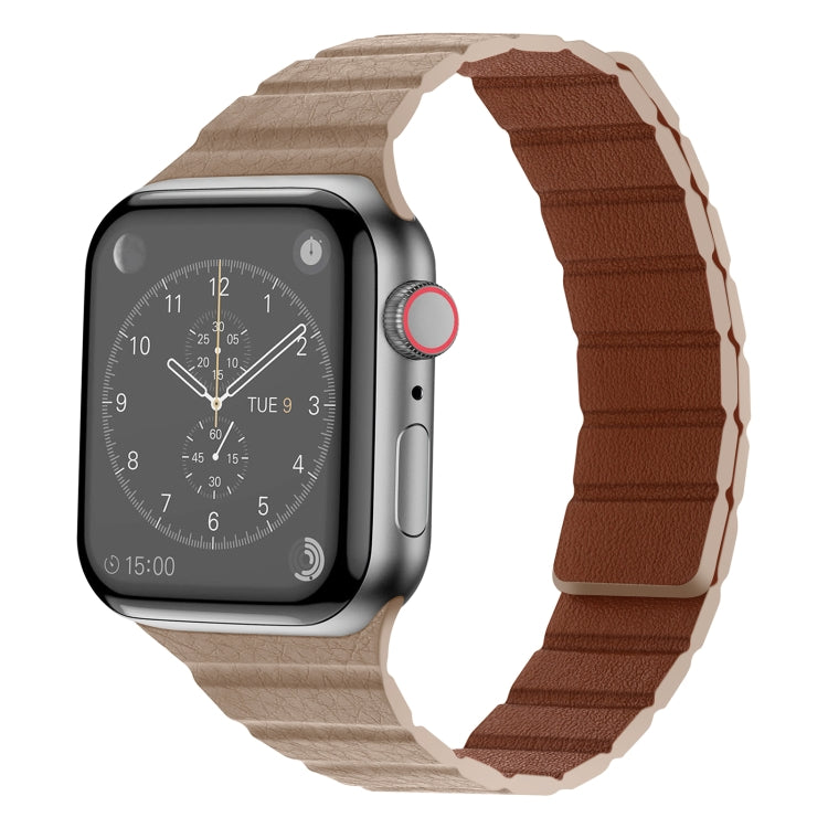 Forte cinturino in pelle magnetica per Apple Watch Series, 7 41mm / 6&SE&5&4 40mm / 3&2&1 38mm, 7 45mm / 6&SE&5&4 44mm / 3&2&1 42mm