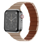 Forte cinturino in pelle magnetica per Apple Watch Series, 7 41mm / 6&SE&5&4 40mm / 3&2&1 38mm, 7 45mm / 6&SE&5&4 44mm / 3&2&1 42mm