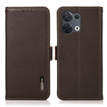 KHAZNEH Custodia per telefono RFID in vera pelle Litchi magnetica laterale, For OPPO Reno8 5G, For OPPO Reno8 Pro 5G, For OPPO Reno8 Pro+ 5G, For Huawei nova Y70 Plus