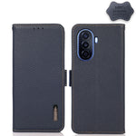 KHAZNEH Custodia per telefono RFID in vera pelle Litchi magnetica laterale, For OPPO Reno8 5G, For OPPO Reno8 Pro 5G, For OPPO Reno8 Pro+ 5G, For Huawei nova Y70 Plus