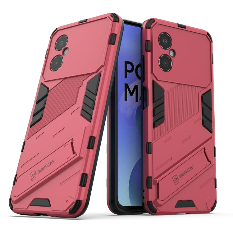 Punk Armor 2 in 1 PC + custodia per telefono antiurto in TPU con supporto invisibile, For Xiaomi Poco M4 5G