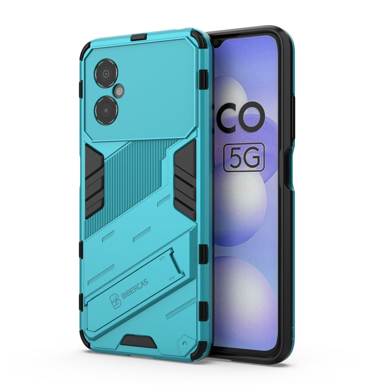 Punk Armor 2 in 1 PC + custodia per telefono antiurto in TPU con supporto invisibile, For Xiaomi Poco M4 5G