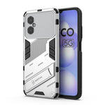Punk Armor 2 in 1 PC + custodia per telefono antiurto in TPU con supporto invisibile, For Xiaomi Poco M4 5G