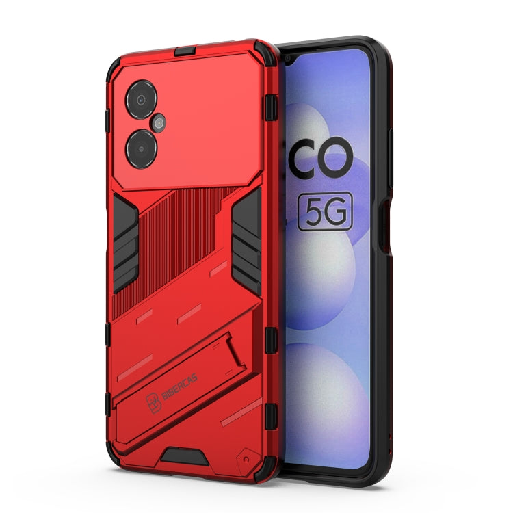 Punk Armor 2 in 1 PC + custodia per telefono antiurto in TPU con supporto invisibile, For Xiaomi Poco M4 5G