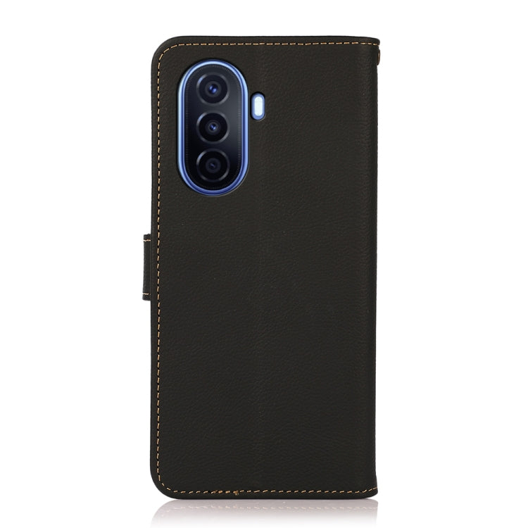 Custodia per telefono RFID KHAZNEH Custer in vera pelle, For Huawei nova Y70 Plus