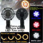 PE-ZSD-174 Modalità di rotazione lampeggiante per moto LED Indicatore di direzione rotondo modificato a due colori