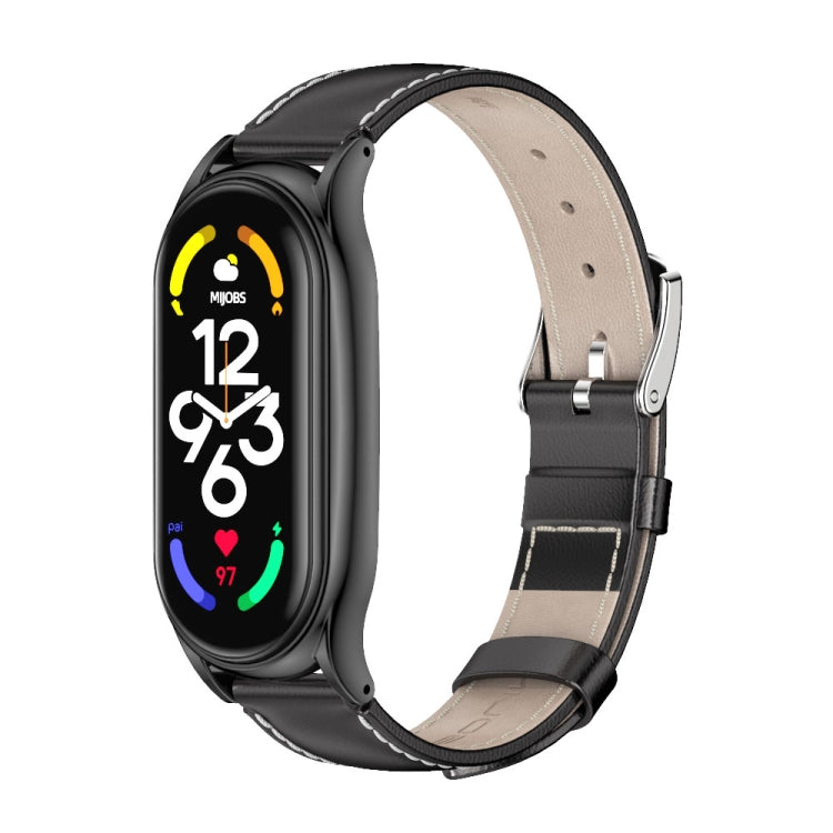Cinturino per orologio MIJOBS Plus in vera pelle, For Xiaomi Mi Band 7 / 7 NFC