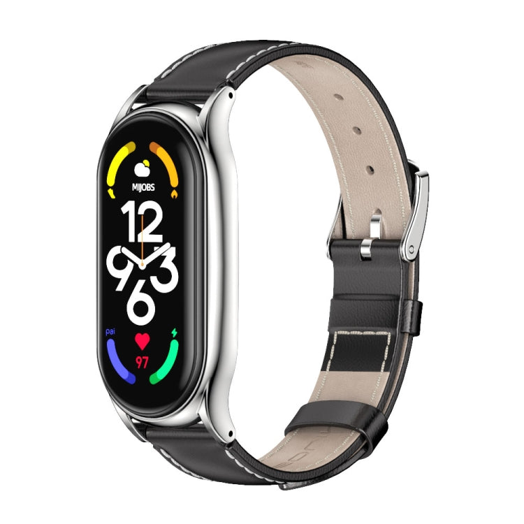 Cinturino per orologio MIJOBS Plus in vera pelle, For Xiaomi Mi Band 7 / 7 NFC