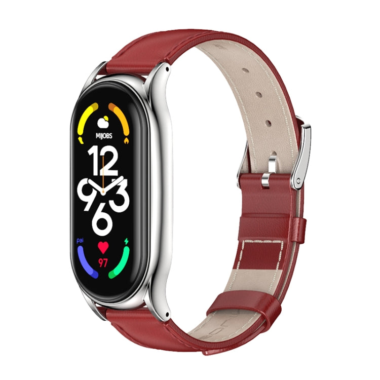 Cinturino per orologio MIJOBS Plus in vera pelle, For Xiaomi Mi Band 7 / 7 NFC