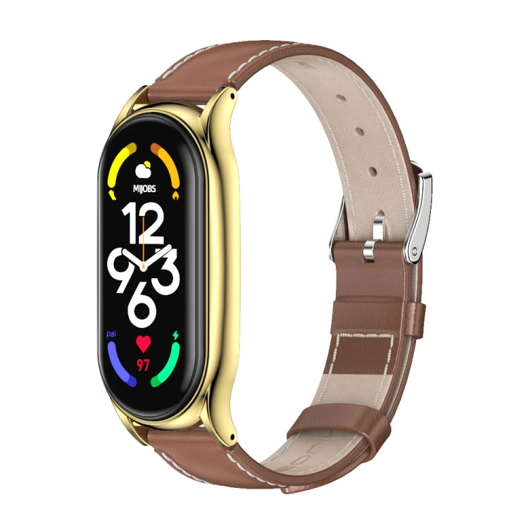 Cinturino per orologio MIJOBS Plus in vera pelle, For Xiaomi Mi Band 7 / 7 NFC