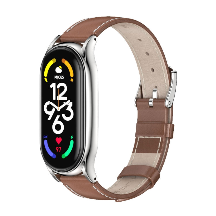 Cinturino per orologio MIJOBS Plus in vera pelle, For Xiaomi Mi Band 7 / 7 NFC