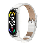 Cassa in metallo MIJOBS CS + cinturino in pelle in microfibra, For Xiaomi Mi Band 7 / 7 NFC