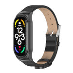 Cassa in metallo MIJOBS CS + cinturino in pelle in microfibra, For Xiaomi Mi Band 7 / 7 NFC