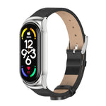 Cassa in metallo MIJOBS CS + cinturino in pelle in microfibra, For Xiaomi Mi Band 7 / 7 NFC