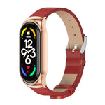 Cassa in metallo MIJOBS CS + cinturino in pelle in microfibra, For Xiaomi Mi Band 7 / 7 NFC