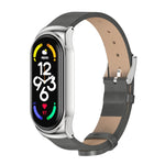 Cassa in metallo MIJOBS CS + cinturino in pelle in microfibra, For Xiaomi Mi Band 7 / 7 NFC