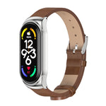 Cassa in metallo MIJOBS CS + cinturino in pelle in microfibra, For Xiaomi Mi Band 7 / 7 NFC