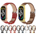 Cassa in metallo MIJOBS CS + cinturino in pelle in microfibra, For Xiaomi Mi Band 7 / 7 NFC