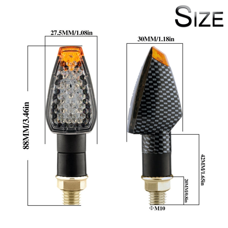 2 PCS KC025 Moto 14LED Indicatore di direzione, KC025(Black Shell + Yellow Lens), KC025(Black Shell + Smoked Black Lenses), KC025(Black Shell + Transparent Black Lenses), KC025(Lattice Shell + Smoked Black Lenses)                                       ...