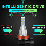 Fendinebbia a LED per auto DC 12V-24V 12W 1800LM, H4, H7, H8, H11, P13W, H16JP, 880, 881