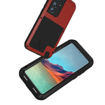 Custodia protettiva antipolvere impermeabile antiurto in metallo LOVE MEI, For Samsung Galaxy S22 Ultra 5G