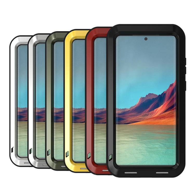 Custodia protettiva antipolvere impermeabile antiurto in metallo LOVE MEI, For Samsung Galaxy S22 Ultra 5G