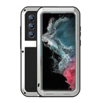 Custodia protettiva antipolvere impermeabile antiurto in metallo LOVE MEI, For Samsung Galaxy S22 Ultra 5G