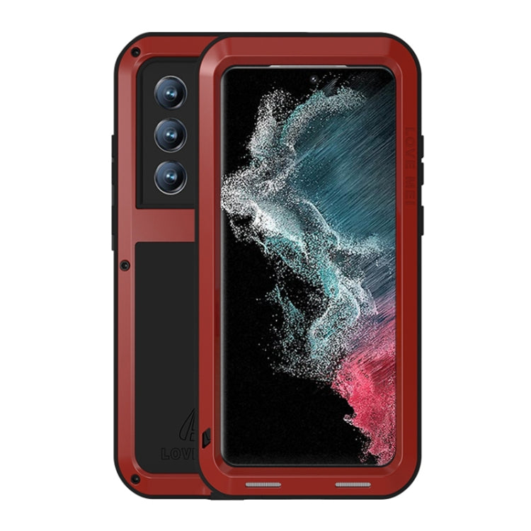 Custodia protettiva antipolvere impermeabile antiurto in metallo LOVE MEI, For Samsung Galaxy S22 Ultra 5G