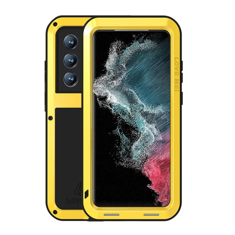 Custodia protettiva antipolvere impermeabile antiurto in metallo LOVE MEI, For Samsung Galaxy S22 Ultra 5G
