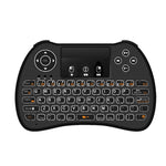 Tastiera QWERTY H9 2.4GHz Mini Wireless Air Mouse con retroilluminazione bianca e touchpad per PC, TV, with White Backlight