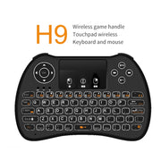 Tastiera QWERTY H9 2.4GHz Mini Wireless Air Mouse con retroilluminazione bianca e touchpad per PC, TV, with White Backlight