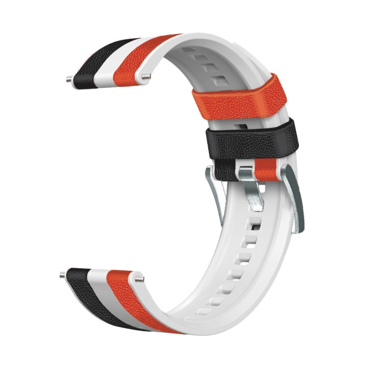 Cinturino tricolore in silicone + pelle da 22 mm, For Huawei Watch GT 3 Pro