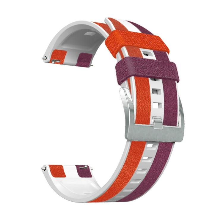 Cinturino tricolore in silicone + pelle da 22 mm, For Huawei Watch GT 3 Pro