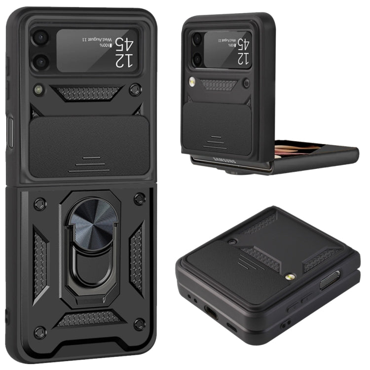 Cover per fotocamera scorrevole Custodia protettiva per telefono in TPU + PC, For Samsung Galaxy Z Flip4