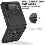 Cover per fotocamera scorrevole Custodia protettiva per telefono in TPU + PC, For Samsung Galaxy Z Flip4