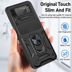 Cover per fotocamera scorrevole Custodia protettiva per telefono in TPU + PC, For Samsung Galaxy Z Flip4