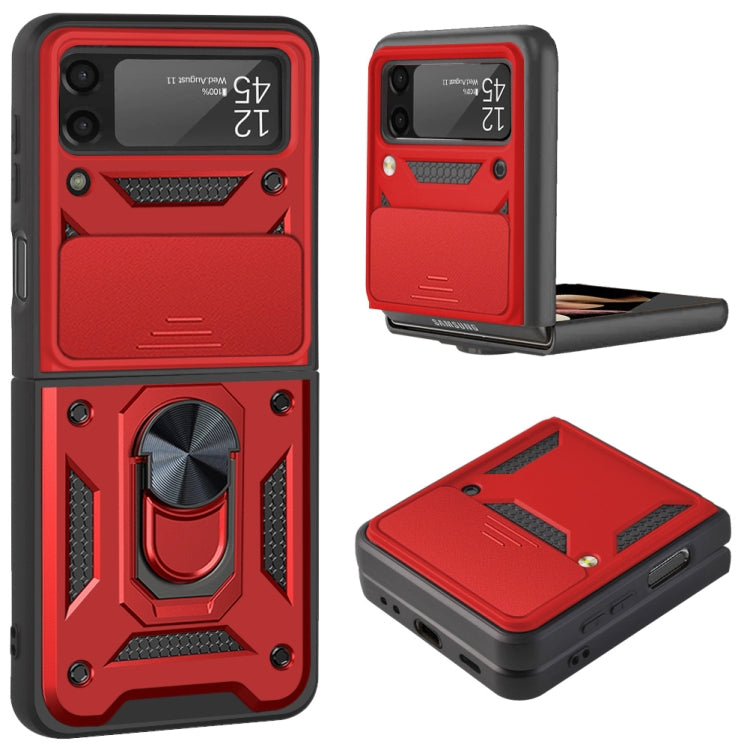 Cover per fotocamera scorrevole Custodia protettiva per telefono in TPU + PC, For Samsung Galaxy Z Flip4