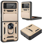Cover per fotocamera scorrevole Custodia protettiva per telefono in TPU + PC, For Samsung Galaxy Z Flip4