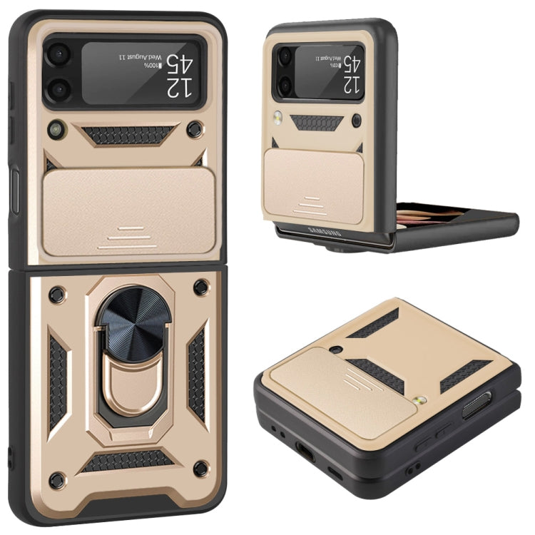Cover per fotocamera scorrevole Custodia protettiva per telefono in TPU + PC, For Samsung Galaxy Z Flip4
