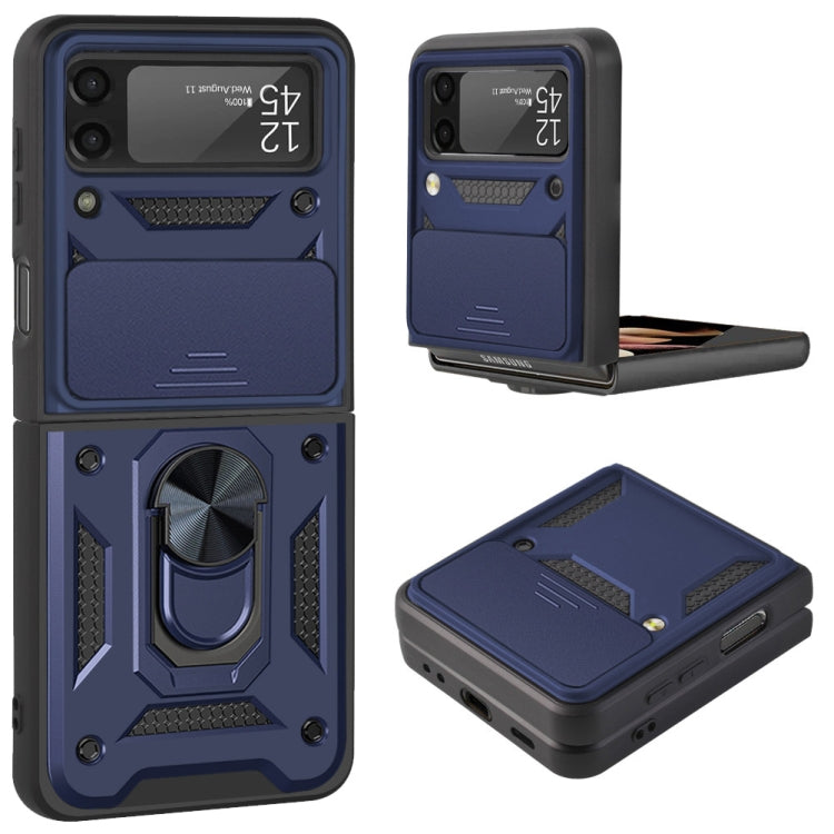 Cover per fotocamera scorrevole Custodia protettiva per telefono in TPU + PC, For Samsung Galaxy Z Flip4