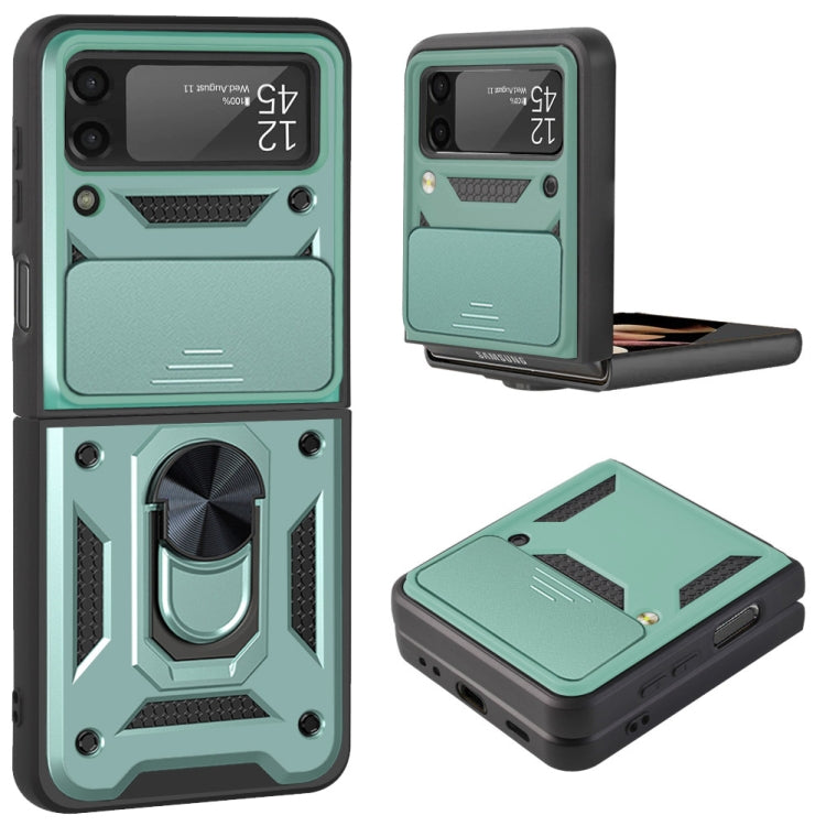 Cover per fotocamera scorrevole Custodia protettiva per telefono in TPU + PC, For Samsung Galaxy Z Flip4