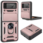 Cover per fotocamera scorrevole Custodia protettiva per telefono in TPU + PC, For Samsung Galaxy Z Flip4