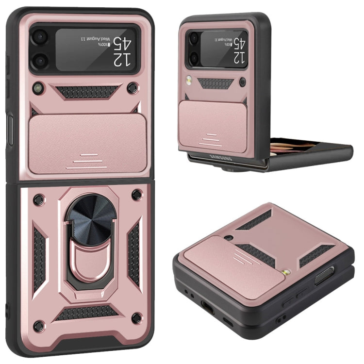 Cover per fotocamera scorrevole Custodia protettiva per telefono in TPU + PC, For Samsung Galaxy Z Flip4